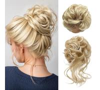 XFSRG 2 Pezzi Chignon Finto per Capelli Riccio Ondulato Chignon Facile Elastici Chignon Finti Sintetica Spessi Updo per Donne Ragazze (Oro)