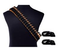 XFSRG 2 Pezzi Cintura per Proiettili Caccia 27 Fori Cartuccera Cintura in Nylon Regolabile Bandoliera per Cartucce Calibro 12G Lunghezza 130 cm Accessorio da Caccia per Cartucce