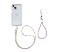 XFSRG 2 Pezzi Cordino per Cellulare Brillante Design Elegante Laccio Regolabile da Collo per Donna Accessorio Moda Tracolla Porta Telefono Universale per Smartphones (Rosa)