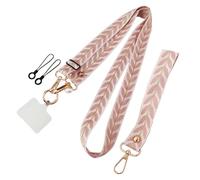 XFSRG 2 Pezzi Cordino per Cellulare da Collo Regolabile Motivo Foglia Laccio Cinturino da Polso con Inserti Cintura Telefono Universale per Tutti Gli Smartphones (Rosa)