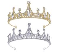 XFSRG 2 Pezzi Cristallo Tiara Donna Raffinato ed Elegante Corona Accessorio per Abiti da Cerimonia Adatto per Cene Matrimoni Feste