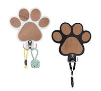 XFSRG 2 Pezzi Ganci da Parete in Legno con Cani EImpronte Porta Guinzagli da Parete per Camera da Letto Bagno Cucina