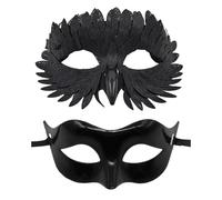 XFSRG 2 Pezzi Maschera Uccelli Halloween Animale Mezza Mezza Viso a Uccello Becco Piumato per Festa Giochi di Ruolo Masquerade