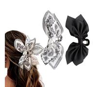 XFSRG 2 Pezzi Mollette Capelli Donna Elegante Fermaglio Forma di Fiocco Accessorio Capelli Grande Accessori per Adatti Diversi Tipi di Acconciature