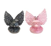 XFSRG 2 Pezzi Paperelle di Gomma Decorative con Cappello e Occhiali da Sole per Auto Ornamenti Natalizi Accessori Decorazione Cruscotto Simpatiche Paperelle Gioiello(Nero e Rosa-2)