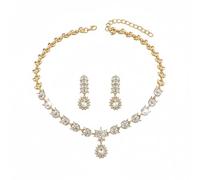 XFSRG 2 Pezzi Parure Gioielli Donna Set Collana e Orecchini Strass di Cristallo Set Gioielli Sposa Accessori da Sera per Matrimoni Adatto a Molteplici Occasioni