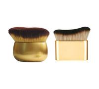 XFSRG 2 Pezzi Pennello Autoabbronzante Kabuki Set con Testa Piatta e Curva Applicatore Kabuki per Corpo Spazzola Autoabbronzante Corpo Pennello per Abbronzatura (Giallo + Oro)