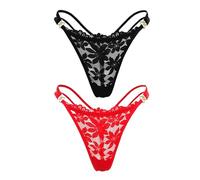 XFSRG 2 Pezzi Perizoma Donna Vita Bassa G-String Lingerie Perizoma Pizzo T Indietro Perizoma Slip Panties Multipack Lingerie Sexy（L）