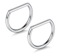 XFSRG 2 Pezzi Piercing Lingua Anello Semicircolare Capezzolo Forma D Piercing Chirurgico per Lingua Capezzolo Orecchio Corpo Gioielli Body Donna Uomo