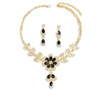 XFSRG 2 Pezzi Set Gioielli Donna Collana Orecchini Fiore Cristallo Brillante Elegante Parure Matrimonio Cerimonia Lusso