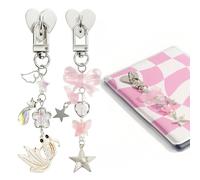 XFSRG 2 Pezzi Simpatici Ciondoli per Cellulare Charm Telefono Stelle e Fiori Estetici Y2K Charms per Adatto E-reader Portachiavi Telefono Borse (Set A)