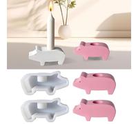XFSRG 2 Pezzi Stampi in Silicone Design con Maialino Creativo Stampi per Candele Capodanno Stampini Candele Portacandele Adatto per Lavori Fai Da Te Aromaterapia Sapone