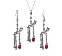 XFSRG 2 Pezzi Teschi Parure Gioielli Donna Halloween Orecchini e Collana Creativi Accessori Vintage per Halloween Feste Festival Musicali