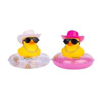 XFSRG 2 Pz Gomma Nuoto Anatra , Paperelle con accessori moda, perfette per scrivania, libreria o auto, aggiungono personalità e allegria