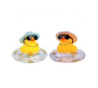 XFSRG 2 Pz Gomma Nuoto Anatra , Paperelle con accessori moda, perfette per scrivania, libreria o auto, aggiungono personalità e allegria