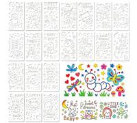 XFSRG 20 Pezzi Stencil per Pittura Bambini Animali Tema Stencil Bambini per Dipingere Stencil Decorativi per Pittura DIY Riutilizzabile Stencil Disegni per Battesimo Festa