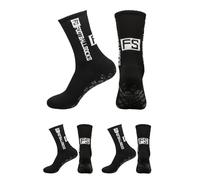 XFSRG 3 Paia Calzettoni Calcio Uomo Donna Calze Antiscivolo Football Socks Calzini Sportive per Calcio Basket Tennis(Nero)