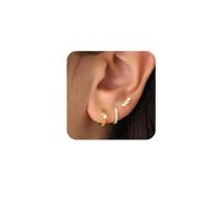 XFSRG 3 Paia Elegante Set Orecchini Donna Placcato Oro 14K Perno Argento 925 Ipoallergenico Zirconia Scintillanti Gioielli per Quotidiano e Festa (Oro)