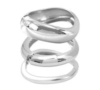 XFSRG 3 Pezzi Bracciale Donna Ondulato in Minimalista Boho Design Elegante Gioielli di Moda per Ogni Occasione (Argento)