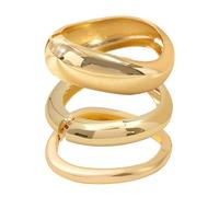 XFSRG 3 Pezzi Bracciale Donna Ondulato in Minimalista Boho Design Elegante Gioielli di Moda per Ogni Occasione (Oro)