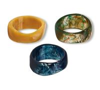 XFSRG 3 Pezzi Bracciale in Resina Acrilica per le Donne Bracciale Vintage In Trasparente Polsino Irregolare Geometrico Compleanno Festival di Natale Gioielli di Moda