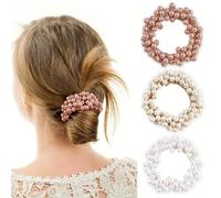 XFSRG 3 Pezzi Elastici Per Capelli Donne Con Perle Cordone Capelli Come Gioielli Fantasia Per Coda Di Cavallo E Bandeau Donne Ragazze