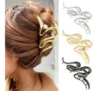 XFSRG 3 Pezzi Mollette Capelli Donna con Perle Ondulate Pinza Capelli Metallo Adatta per Acconciature Raccolte Sulla Nuca