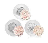 XFSRG 3 Pezzi Stampo in Silicone Fiore 3D,Stampini per Dolci, Stampo per Torta a Fiori, Riutilizzabile, Forma di Rosa Per Decorazioni Creative Stampi