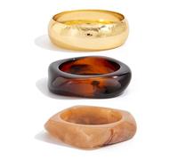 XFSRG 3 Stile Bracciale in Resina Acrilica per le Donne Braccialetti Retrò Larghi e Geometrici Irregolari Eleganti Accessori Moda per Ogni Occasione (Set 2)