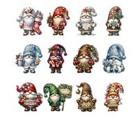 XFSRG 36 Pezzi Ciondoli Natalizi Decorazione di Natale Specie Gnomo in Legno Appendere Ornamento per Albero di Natale Perfetto La Casa Regali Feste (Set 1)
