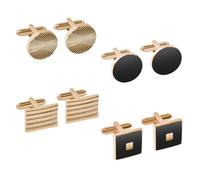 XFSRG 4 Paia Gemelli Camicia Uomo Vintage Circle Bottoni Cufflinks Classico alla Moda Gioielli Accessori per Matrimoni Affari e Occasioni Formali(Oro)