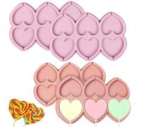 XFSRG 4 Pezzi Caramella Stampi in Silicone Cuore Stella Creativo e Carino Stampo Cioccolato con Bastoncino Adatto per Dolci Fatti in Casa