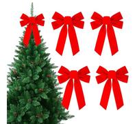 XFSRG 4 Pezzi Fiocchi Auto Matrimonio Coccarde Fiocco Matrimonio per Fiocchi Mazzi di Cesti Auto Feste di Natale e Matrimoni Fioristi(Rosso-1)