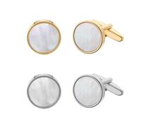 XFSRG 4 Pezzi Gemelli Camicia Uomo di Moda Shell Cufflinks Elegante Matrimonio d'Affari Accessori per Camicie da Smoking(Set A)