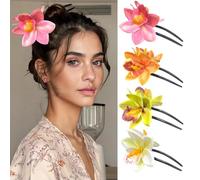 XFSRG 4 Pezzi Mollette Fiori per Capelli Fermaglio Fiore Fermagli a Forma di Fiore Clip Hawaiana Accessori Capelli Donna Ragazza per Acconciature (B)
