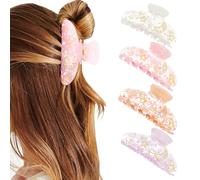 XFSRG 4 Pezzi Mollettone Capelli Stella Luna Pinze Capelli Fermaglio Capelli Fissaggio Antiscivolo Pinza Capelli Accessori per Donna Ragazze Sottili Spessi