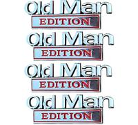 XFSRG 4 Pezzi Old Man Edition Emblema in Metallo 3D Adesivi Auto Decal Emblem Logo Sticker per Paraurti Lato o Portellone Posteriore(#1)