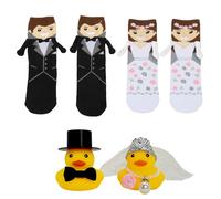 XFSRG 4 Pezzi Paperella per Matrimoni Sposa e Sposo Calzini Mini Coppia di Papere Decorative Regali per Sposa e Sposo Regalo Matrimonio Nuziale Benedizione Decorazioni Matrimoni Anniversario (2)