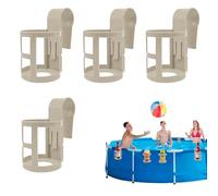 XFSRG 4 Pezzi Portabicchieri Piscina Portabicchieri in Plastica Bordo Piscina Accessorio Multifunzione per Appoggiare Bevande e Piccoli Oggetti a Bordo Vasca (Cachi 2)
