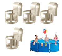 XFSRG 4 Pezzi Portabicchieri Piscina Portabicchieri in Plastica Bordo Piscina Accessorio Multifunzione per Appoggiare Bevande e Piccoli Oggetti a Bordo Vasca (Cachi 1)