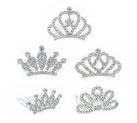 XFSRG 5 Pezzi Corona da Bambina Strass Corona Piccola Copricapo da Festa Tiara Compleanno per Feste Spettacoli di Danza Celebrazioni