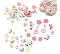 XFSRG 51 Pezzi Ciondoli per Scarpe Zoccoli Charm Fiore Decorazioni a Forma