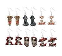 XFSRG 6 Paias Orecchini Halloween Scheletro Vintage Teschio, Croce, Lapide, Stile Gotico Regalo e Accessorio per Costume per Feste per Donne e Ragazze