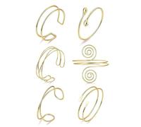 XFSRG 6 Pezzi Bracciale da Braccio Superiore Donna Set Aperto Regolabile Geometrico Punk Braccialetti Bracciale Superiore a Spirale Gioielli da Braccio per Look alla Moda