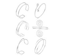 XFSRG 6 Pezzi Bracciale Rigido Donna Aperto Regolabile Arm Cuff Spirale Polsini da Spirale Gioielli da Donna per Braccio e Avambraccio (Argento A)