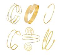 XFSRG 6 Pezzi Bracciali Donna Forma Geometrica Semplice Bracciale da Braccio Regolabile Gioiello Semplice e Versatile