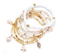 XFSRG 6 Pezzi Cavigliera Conchiglie Set Stella Marina e Conchiglia Mare
