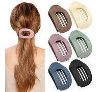 XFSRG 6 Pezzi Fermaglio Capelli Donna Eleganti Leopard Antiscivolo Pinze Ovali Hair Clips per Tutti i Giorni Sport Guida Sdraiati(Multicolore E)