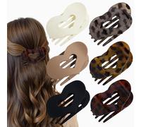 XFSRG 6 Pezzi Fermaglio Capelli Donna Piatto Cuore Eleganti Antiscivolo Molletta Curvo Hair Clips per Capelli Sottili e Spessi(Multicolore B)