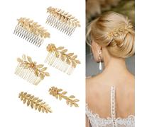 XFSRG 6 Pezzi Forcine per Capelli da Sposa con Strass Fermagli Decorativi Foglie e Fiori Accessori Eleganti per Damigelle e Donne